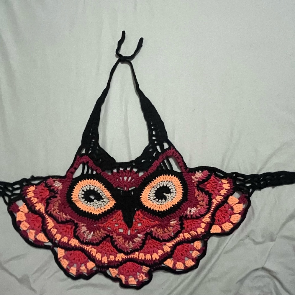 Multicolor Owl Pattern halter and shrug - Picture 7 of 7